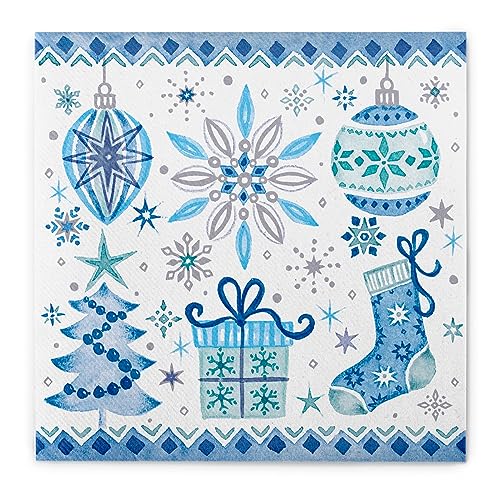 Sovie HOME Serviette Jolina in Blau | Linclass® Airlaid | Einweg-Servietten Weihnachten | 40 x 40 cm, 12 Stück von Sovie Home