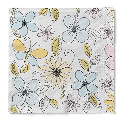 Sovie HOME Serviette NIKITA | 3-lagiges Tissue 33 x 33 cm | saugstarke Einmal-Serviette und hochwertige Einweg-Servietten | ideal für sommerliche Dekorationen | 20 Stück von Sovie Home