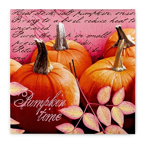 Sovie HOME Serviette Pumpkin Time | Airlaid-Servietten 40x40 cm | hochwertig saugstark stoffähnlich | Kürbis Herbst Blätter | 12 Stück von Sovie Home