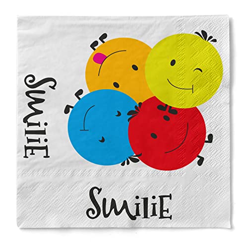 Sovie HOME Serviette Smilie | Tissue-Servietten 33x33 cm | Einweg-Serviette | Feiern Party Geburtstag | 20 Stück von Sovie Home