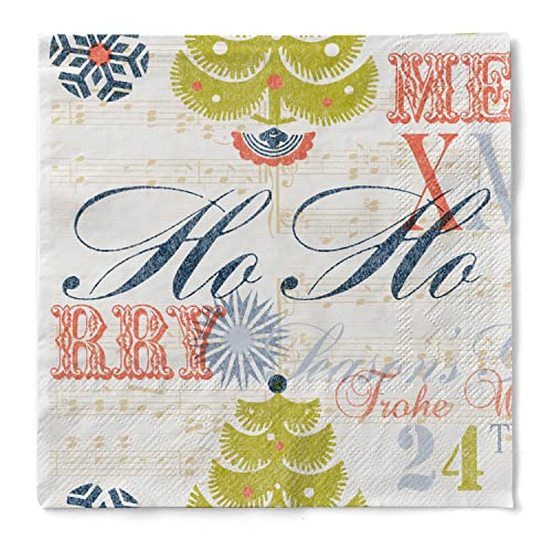 Sovie HOME Serviette Xmas-Greetings | aus Tissue 3-lagig | Tischdeko Weihnachten | 33 x 33 cm | 20 Stück (Rot) von Sovie Home