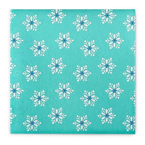 Sovie HOME Serviette | aus Linclass® Airlaid | Weihnachts-Serviette | 40 x 40 cm | 12 Stück | Snowflakes (Türkis, Blau) von Sovie Home