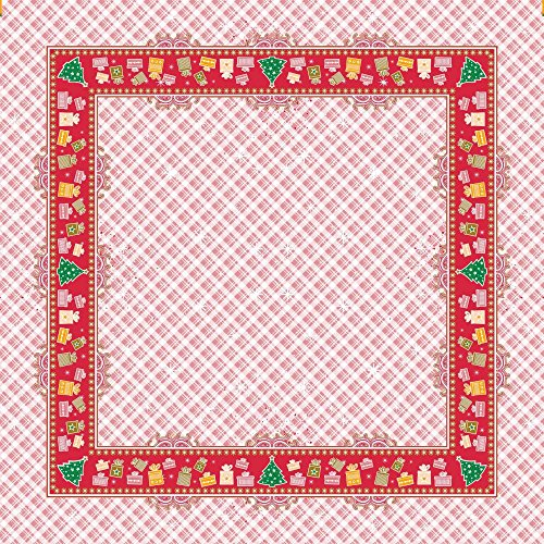 Sovie Home Tischdecke Joy in Rot | Linclass® Airlaid | Mitteldecke Tischtuch Weihnachten stoffähnlich | 80x80 cm von Sovie Home