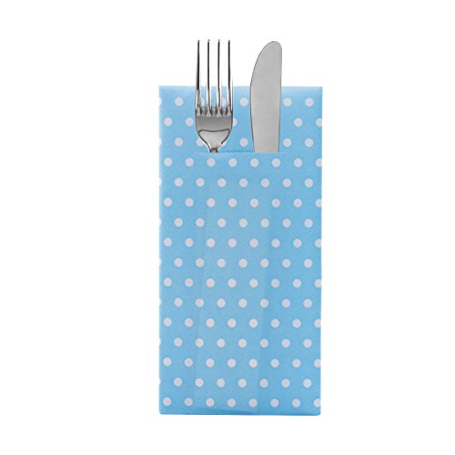 Sovie Home Linclass® Airlaid Besteckservietten Iris | Blau | 40x40cm | Servietten mit Schlitz für Sommerfeste | 12 Stück von Sovie Home