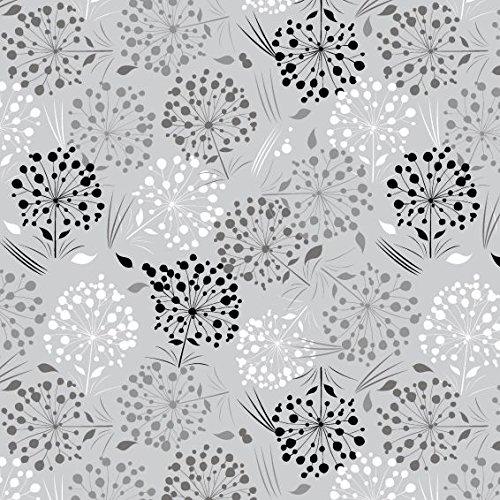 Sovie Home Tischdecke ERNA in GRAU aus Linclass Airlaid, 80 x 80 cm, 1 Stück, zarte Pustblumen auf grauem Hintergrund, elegant, floral, Einweg, festlich, Mitteldecke von Sovie Home