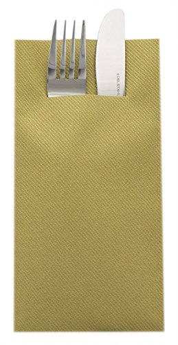 Sovie HOME Linclass®Airlaid Besteck Servietten Uni | Gold | Ideal geeignet für Hochzeit & Geburtstag | 40x40cm | 12 Stück von Sovie Home