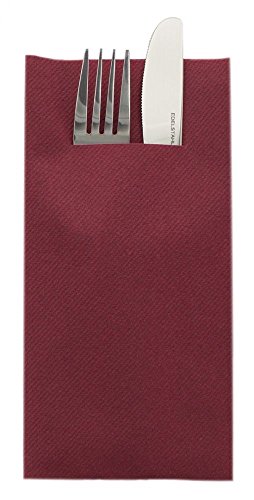 Sovie HOME Linclass®Airlaid Bestecktaschen Uni | Bordeaux | Ideal geeignet für Hochzeit & Geburtstag | 40x40cm | 12 Stück von Sovie Home