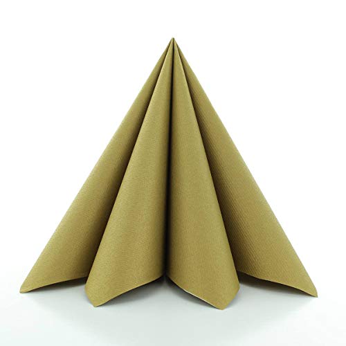 Sovie Home Linclass®Airlaid Serviette 40x40cm | saugstark und reissfest | ideal für Weihnachten und Feste | Gold | 12 Stück von Sovie Home