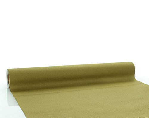 Sovie Home Linclass®Airlaid Tischläufer 40cm x 4,8m | Einmal-Tischdecke | ideal für Hochzeit, Party und Events | Gold | 1 Stück von Sovie Home