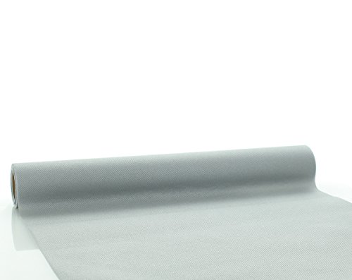 Sovie Home Linclass®Airlaid Tischläufer 40cm x 4,8m | Einmal-Tischdecke | ideal für Hochzeit und Jubiläum | Silber | 1 Stück von Sovie Home