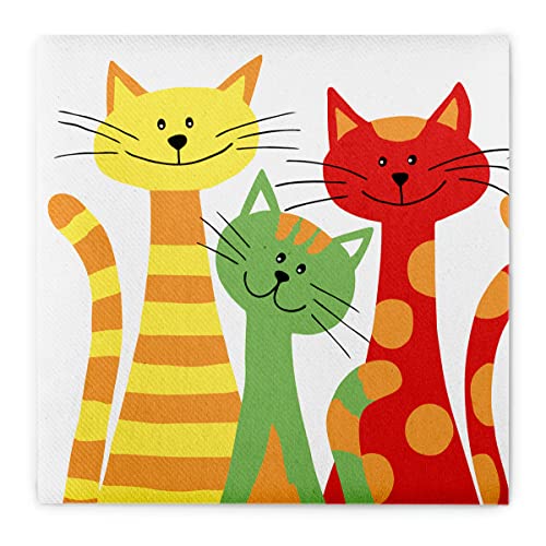 Sovie Home Serviette Cats | Airlaid-Servietten 40x40 cm | hochwertige Einweg-Servietten für Feiern | extrem saugstark | 12 Stück von Sovie Home