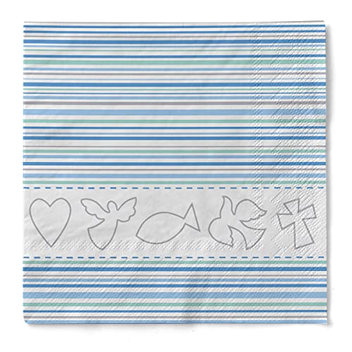 Sovie Home Serviette Kommunion/Konfirmation | Tissue-Servietten 33x33 cm | saugstarke und hochwertige Einweg-Servietten | 20 Stück (Blau) von Sovie Home