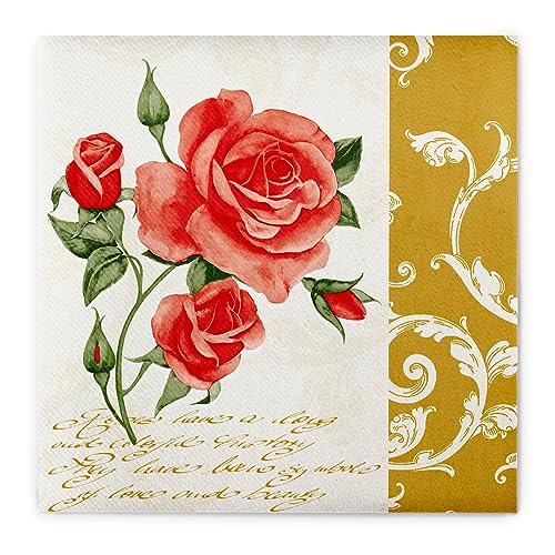 Sovie HOME Serviette ROMANTIC | Airlaid-Servietten 40x40 cm | hochwertige Einweg-Servietten für Hochzeit oder Feiern | extrem saugstark & stoffähnlich | 12 Stück (Gold) von Sovie Home