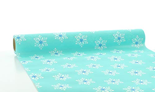 Sovie Home Tischläufer | Weihnachten Tischdecke Tischband Schneeflocken Eiskristalle | aus Linclass® Airlaid | 40 cm x 4,80 m | 1 Stück | Snowflakes (Türkis, Blau) von Sovie Home