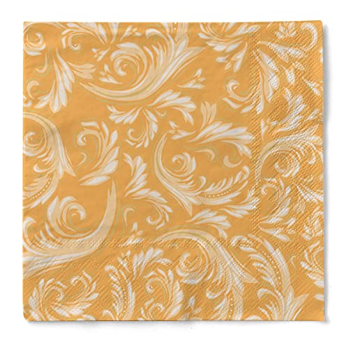 Sovie HORECA Serviette Cascade | saugstarke Tissue-Servietten 33x33 cm | hochwertige Einweg-Servietten | ideal für Hochzeit & Feiern | 100 Stück | Orange von Sovie HORECA