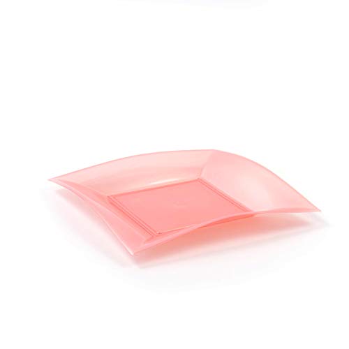 Sovie Tableware Dessertteller aus Plastik (PP), Perlmutt-Rosa, 180 x 180mm, 8 Stück - für Geburtstage, Hochzeiten, Partys und Catering von Sovie Tableware