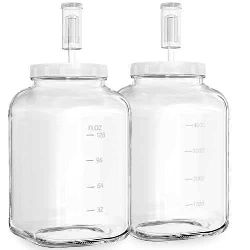 2 Stück Große Gärgläser, 1,5 Gallonen Gläser mit 100% luftdichtem Deckel & 3 Luftschlössern, große Einmachgläser mit Skalenlinie, Gurkenglas, Sauerteig-Starterglas für Gemüse, Sauerkraut, Kombucha 2 Stück Große Gärgläser, 1,5 Gallonen Gläser mit 100% luftdichtem Deckel & 3 Luftschlössern, große Einmachgläser mit Skalenlinie, Gurkenglas, Sauerteig-Starterglas für Gemüse, Sauerkraut, Kombucha von Sovietiep