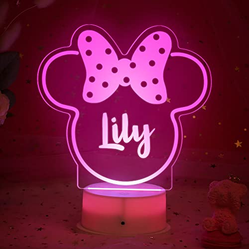 Soview 3D LED Lampe Nachtlicht Kinder Personalisiert mit Name Arcyl 7 Farben Nachtlampe Raumdekoration Geschenk für Baby mädchen junge Geburtstag Weihnacht von Soview