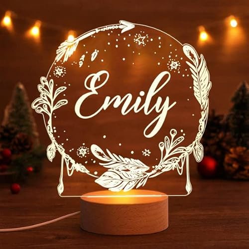 Soview 3D LED Lampe Nachtlicht Kinder Personalisiert mit Name Arcyl Nachtlampe Raumdekoration Geschenk für Baby mädchen junge Geburtstag Weihnacht von Soview