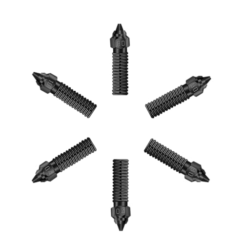 Sovol SV06 Plus/SV07/SV07 Plus Düsen aus gehärtetem Stahl mit hohem Durchfluss, 0,4 mm x 2 Stück/0,6 mm x 2 Stück/0,8 mm x 1 Stück/1 mm x 1 Stück insgesamt 6 Stück Sovol SV06 Plus/SV07/SV07 Plus Düsen aus gehärtetem Stahl mit hohem Durchfluss, 0,4 mm x 2 Stück/0,6 mm x 2 Stück/0,8 mm x 1 Stück/1 mm x 1 Stück insgesamt 6 Stück von Sovol