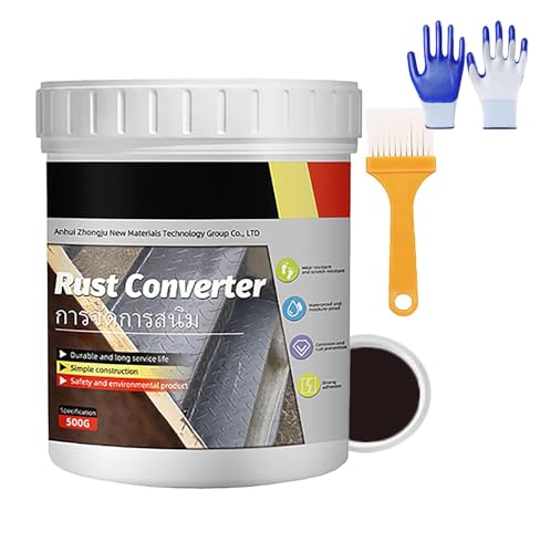 Granth Rust Converter, Granth Weatherproof Rust Converter Paint for Metal, Water-Based Metallic Paint 𝐑𝐮𝐬𝐭 Conversion Pain𝐭 with Brush, Quick-Dry & Long-Lasting Weatherproof (Black) von Sovtay