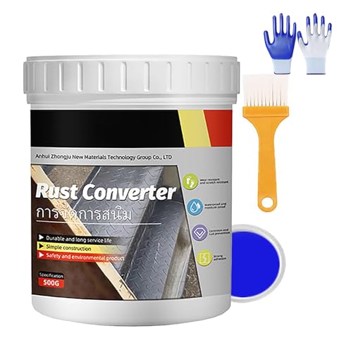 Granth Rust Converter, Granth Weatherproof Rust Converter Paint for Metal, Water-Based Metallic Paint 𝐑𝐮𝐬𝐭 Conversion Pain𝐭 with Brush, Quick-Dry & Long-Lasting Weatherproof (Blue) von Sovtay