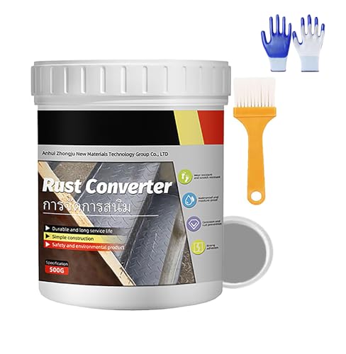 Granth Rust Converter, Granth Weatherproof Rust Converter Paint for Metal, Water-Based Metallic Paint 𝐑𝐮𝐬𝐭 Conversion Pain𝐭 with Brush, Quick-Dry & Long-Lasting Weatherproof (Gray) von Sovtay
