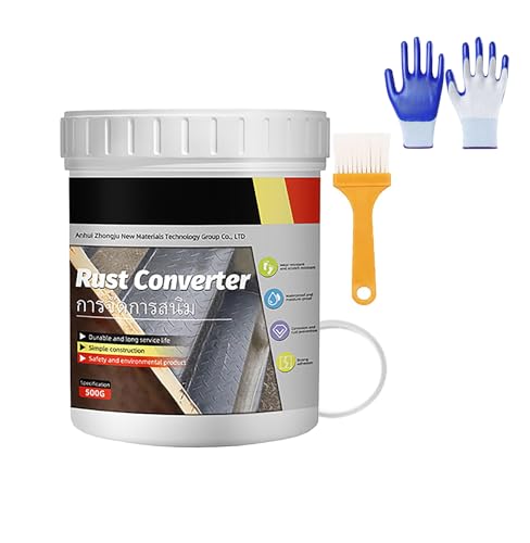 Granth Rust Converter, Granth Weatherproof Rust Converter Paint for Metal, Water-Based Metallic Paint 𝐑𝐮𝐬𝐭 Conversion Pain𝐭 with Brush, Quick-Dry & Long-Lasting Weatherproof (White) von Sovtay