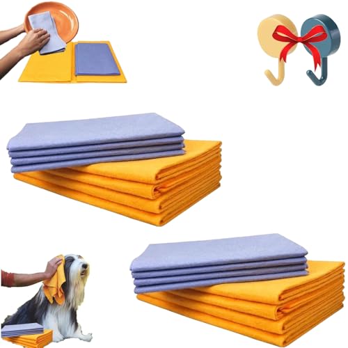 Ultra-Absorbent Miracle Cleaning Shammy, Multi-Purpose Cleaning Shammy Chamois Towel Cloth, Ultra-Absorbent Reusable Non-Woven Shammy Cloth (16PCS) von Sovtay