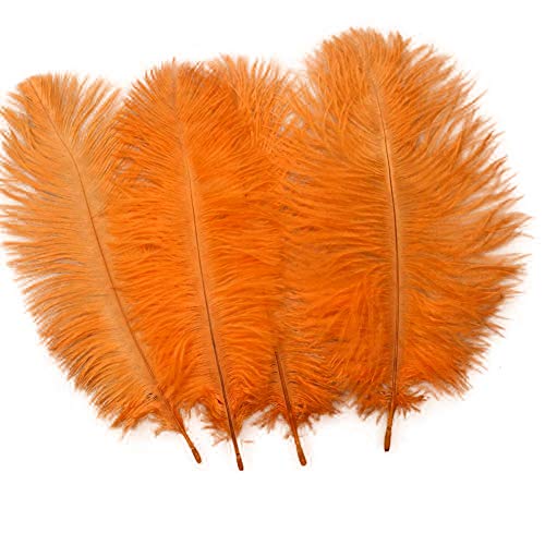 Sowder 20pcs Natural 10-12inch (25-30cm) Straußenfedern Feder für Hochzeit Mittelstücke Home Decoration(Orange) von Sowder