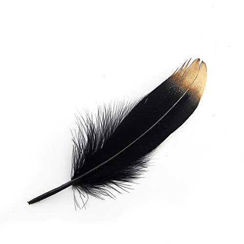 Sowder Natürliche Gänsefedern Bekleidungszubehör 50pcs(Schwarz und Gold) von Sowder
