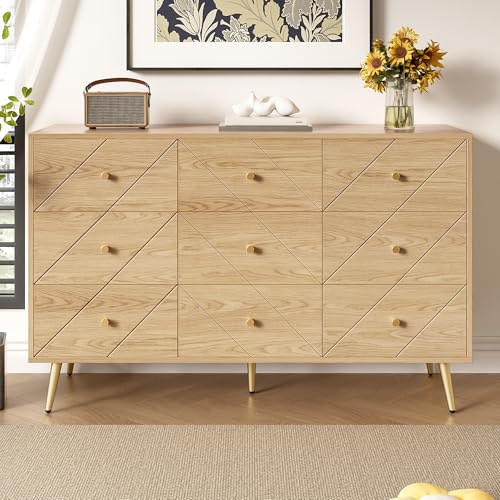 Soweiz Kommode 9-Schubladen mit Eisenbeinen –Aufbewahrungslösung für Schlafzimmer, Wohnzimmer und Flur – Robuste PB-Konstruktion mit geometrischen Mustern und praktischen Knöpfen Soweiz Kommode 9-Schubladen mit Eisenbeinen –Aufbewahrungslösung für Schlafzimmer, Wohnzimmer und Flur – Robuste PB-Konstruktion mit geometrischen Mustern und praktischen Knöpfen von Soweiz