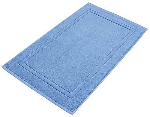 Sowel® Premium Badematte 50x80 cm, Badvorleger aus 100% Bio-Baumwolle, Hergestellt in Portugal, Taubenblau von Sowel