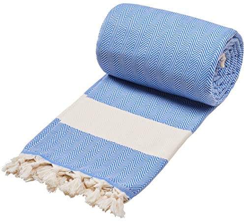 Sowel® XXXlL Hamamtuch, Strandtuch, Fouta, 100% Baumwolle, 200x240 cm, Ocean Blue von Sowel