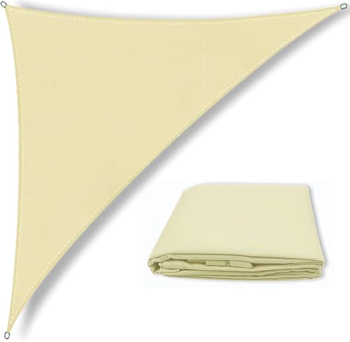 Dreieckiges Sonnensegel, wasserdicht, 4 m x 4 m x 5 m, Beige, Gartensegel, rechtwinklig, Gartenüberdachung mit 4 Größen optional, 3 Seile, UV-Block, Terrassen-Sonnenschutz, Sonnenschutz, Markisen, Dreieckiges Sonnensegel, wasserdicht, 4 m x 4 m x 5 m, Beige, Gartensegel, rechtwinklig, Gartenüberdachung mit 4 Größen optional, 3 Seile, UV-Block, Terrassen-Sonnenschutz, Sonnenschutz, Markisen, von Sowoxdme
