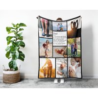 Foto Geschenk Zum Vatertag, Decke Angepasst, Bonus Papa Vatertagsgeschenk, Stiefvater Geschenk, Vatertagsdecke Personalisiert von SoxyStudio