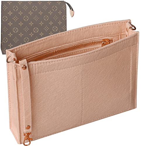 Soyizom Kulturbeutel 19 26 Beutel Organizer Einsatz zum Kosmetik-Organizer,Filz Geldbörsen Organizer Einsatz Damen Tote Handtasche Liner Taschenorganizer (Groß-26,Rosa) von Soyizom