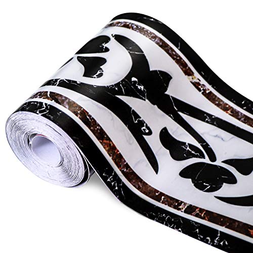 Soyizom PVC Wandverkleidung Grenzen Aufkleber Peel and Stick Wand Grenze Backsplash Selbstklebende Grenze Decortaive Fliesen Aufkleber Küchenschrank WC Grenze von Soyizom