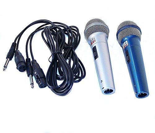 Soytich 2 Mikrofone 2 Kabel je 2,5m Kabel mit 6,3mm Stecker Mikrofon (SY228) von Soytich