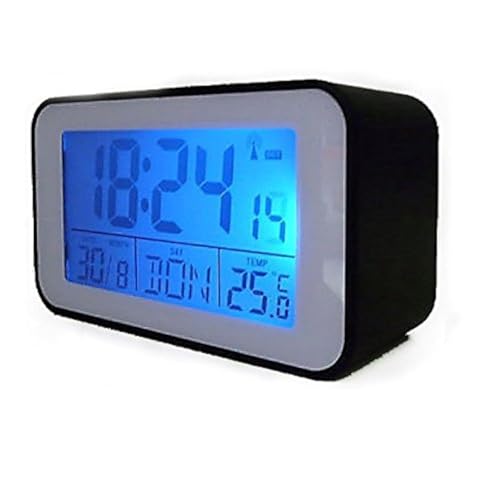 Soytich Funkuhr mit Thermometer Funkwecker Wecker Uhr in schwarz (SN4491s) von Soytich