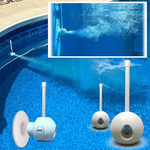 SPAO2 Schwimmbadbelüfter – 2er-Set, ABS-Spritzguss, für In/Above Ground Pools 1-1/2 Zoll Rohrgewinde, max. Tiefe 50 cm, kristallklares Wasser, weniger Chemikalien von SpaO2
