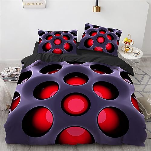 Bettwäsche 3Er Set Allergie Vorbeugen Abstrakt Bettwäsche 200X200 Kinder Mädchen Weich Und Bequem Kissenbezug Mit Zwei 80X80Cm 3D Drucken Muster Bettbezug Set Mit Reißverschluss Superfeine Faser von SpaRcz