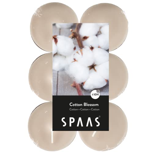 SPAAS 12 Maxi Teelichter, ± 10 Stunden - Cotton Blossom, D 58 mm x H 24 mm, Beige SPAAS 12 Maxi Teelichter, ± 10 Stunden - Cotton Blossom, D 58 mm x H 24 mm, Beige von Spaas