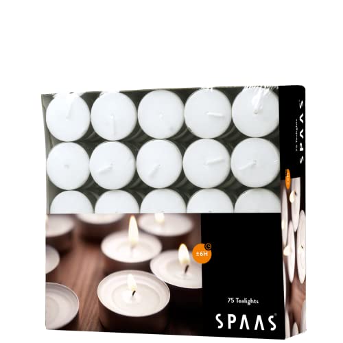 SPAAS Teelichter 75er-Pack, ± 6 Stunden - weiß von Spaas