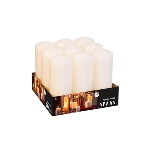 SPAAS 9er-Pack Stumpenkerze 60/150 mm, ± 45 Stunden, ohne Duft - elfenbein SPAAS 9er-Pack Stumpenkerze 60/150 mm, ± 45 Stunden, ohne Duft - elfenbein von Spaas
