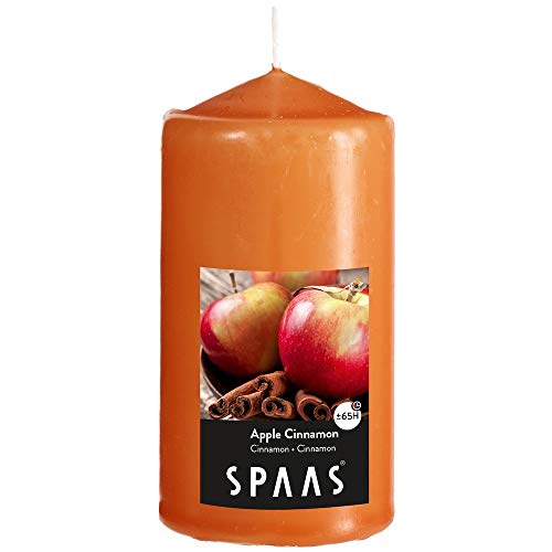 Spaas Bougie cylindre 80/150 parfumée Pomme cannelle Duft-Stumpenkerze 80/150 mm, ± 65 Stunden-Apple Cinnamon, Ingwer-Orange, D 80 mm x H, 360 von Spaas