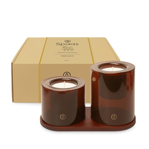 Spaas Giftbox Delight Duftkerzen mit Holzdekorationstablett, Glorious Glimmer Spaas Giftbox Delight Duftkerzen mit Holzdekorationstablett, Glorious Glimmer von Spaas