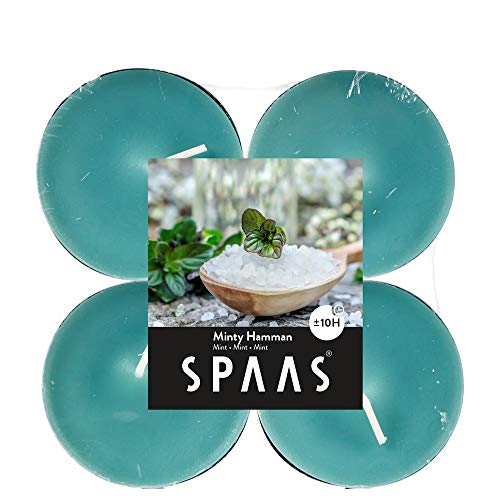 Spaas Maxi-Teelichter, 10 Stunden, Minty Hamman, 12 x 4 Stück Spaas Maxi-Teelichter, 10 Stunden, Minty Hamman, 12 x 4 Stück von Spaas