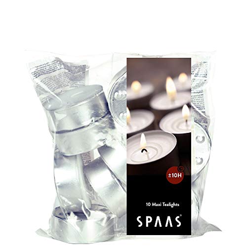 Spaas Maxi Teelichter 40er-Beutel, ± 10 Stunden - weiß, 0390040.000, D 58 mm x H 24 mm von Spaas