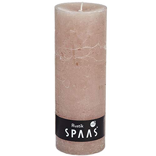 Spaas Rustikale Stumpenkerze 68/190 mm, ± 95 Stunden, ohne Duft - beige, 0633204.473, D 68 mm x H 190 mm von Spaas